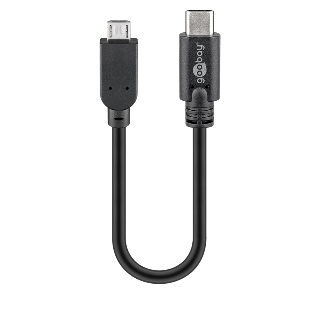 Short USB cable Type-C™ male to Micro B male 20cm