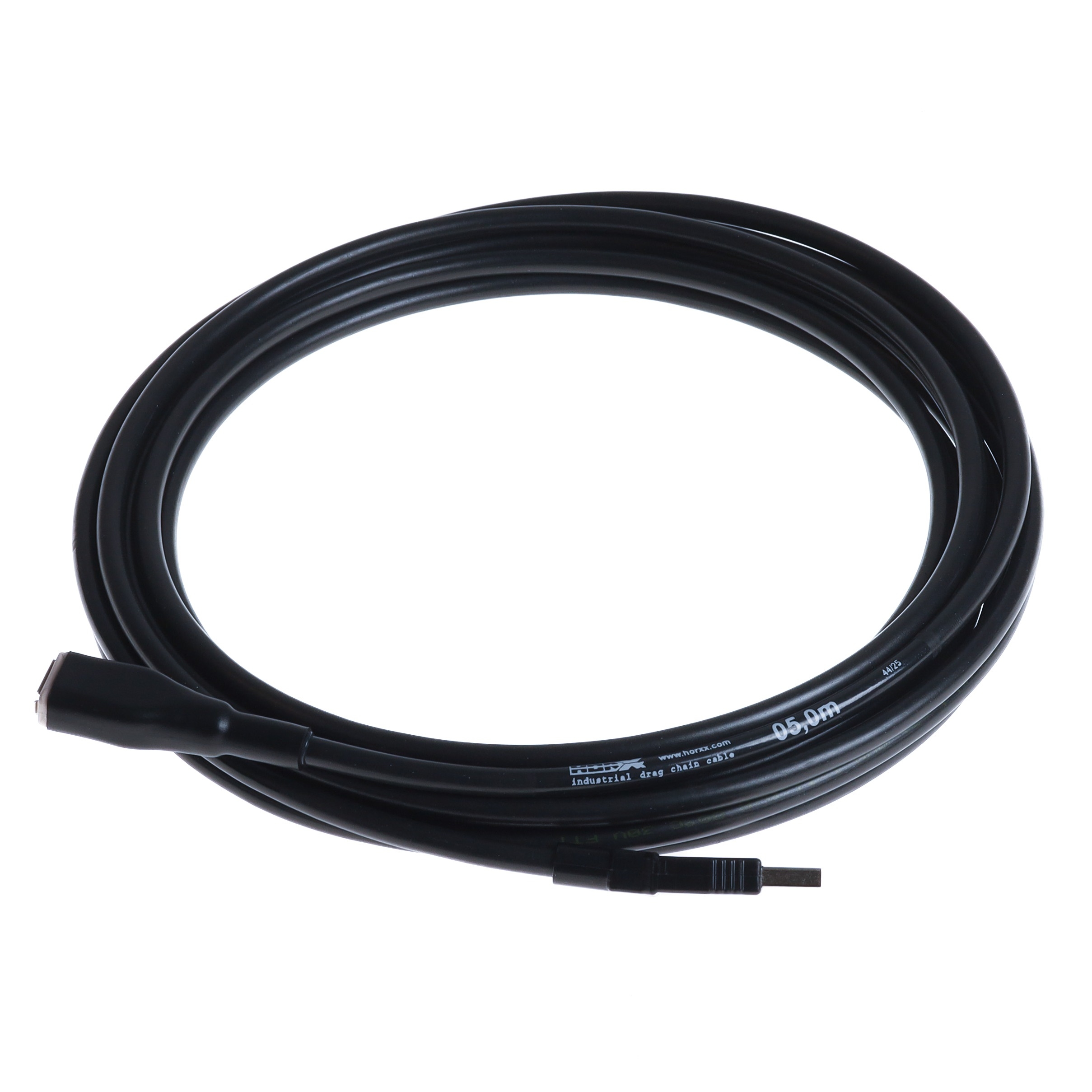 USB 2.0 extension cable PUR for industry + drag chains, Am to Af, 5m