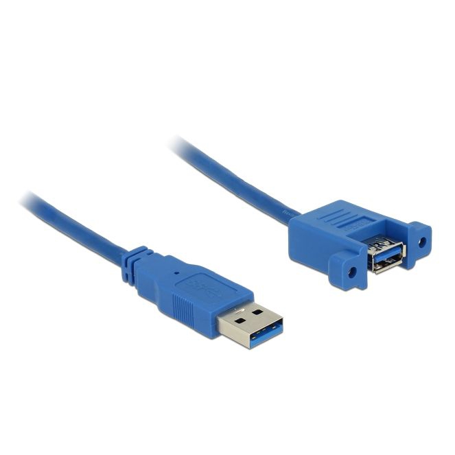 Mountable USB 3.0 cable A female with screws to A male 1m (screw spacing 30mm) BLUE