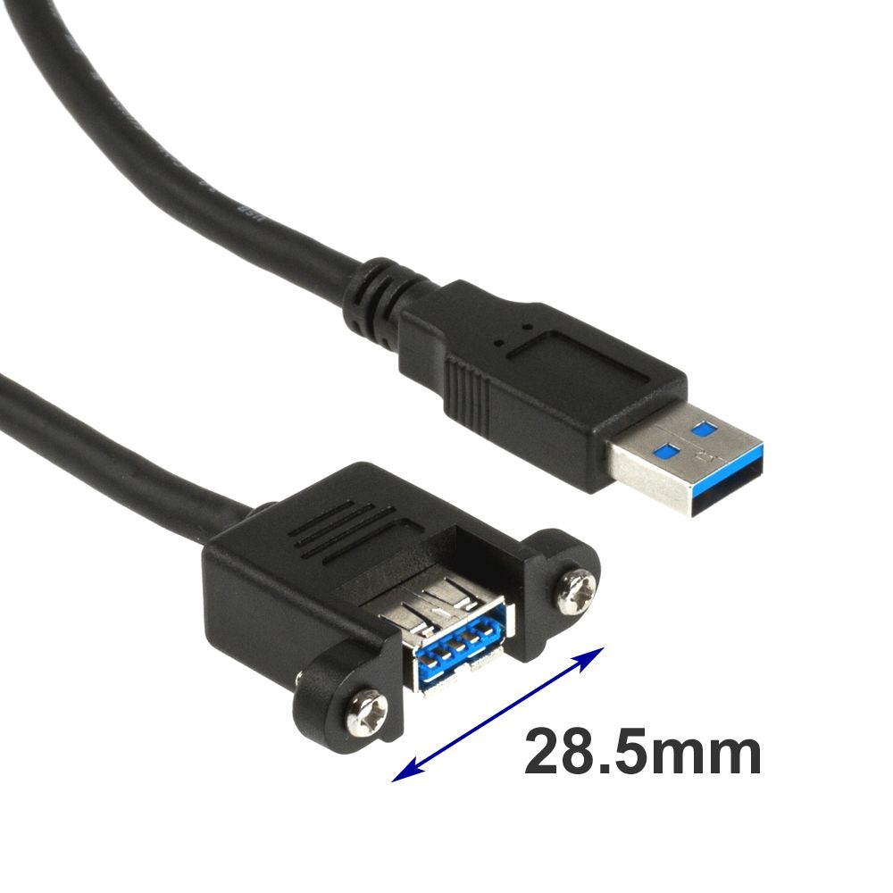Mountable USB 3.0 cable Af with screws to Am 180cm (screw spacing 28.5mm)