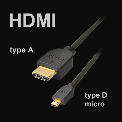 Cable HDMI A male to Micro HDMI D male 50cm