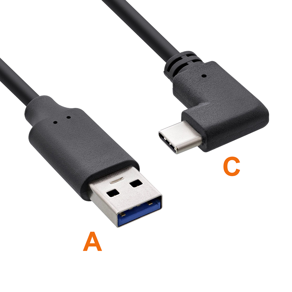 Cable USB Type-C™ male angled to USB 3.0 A male 2m