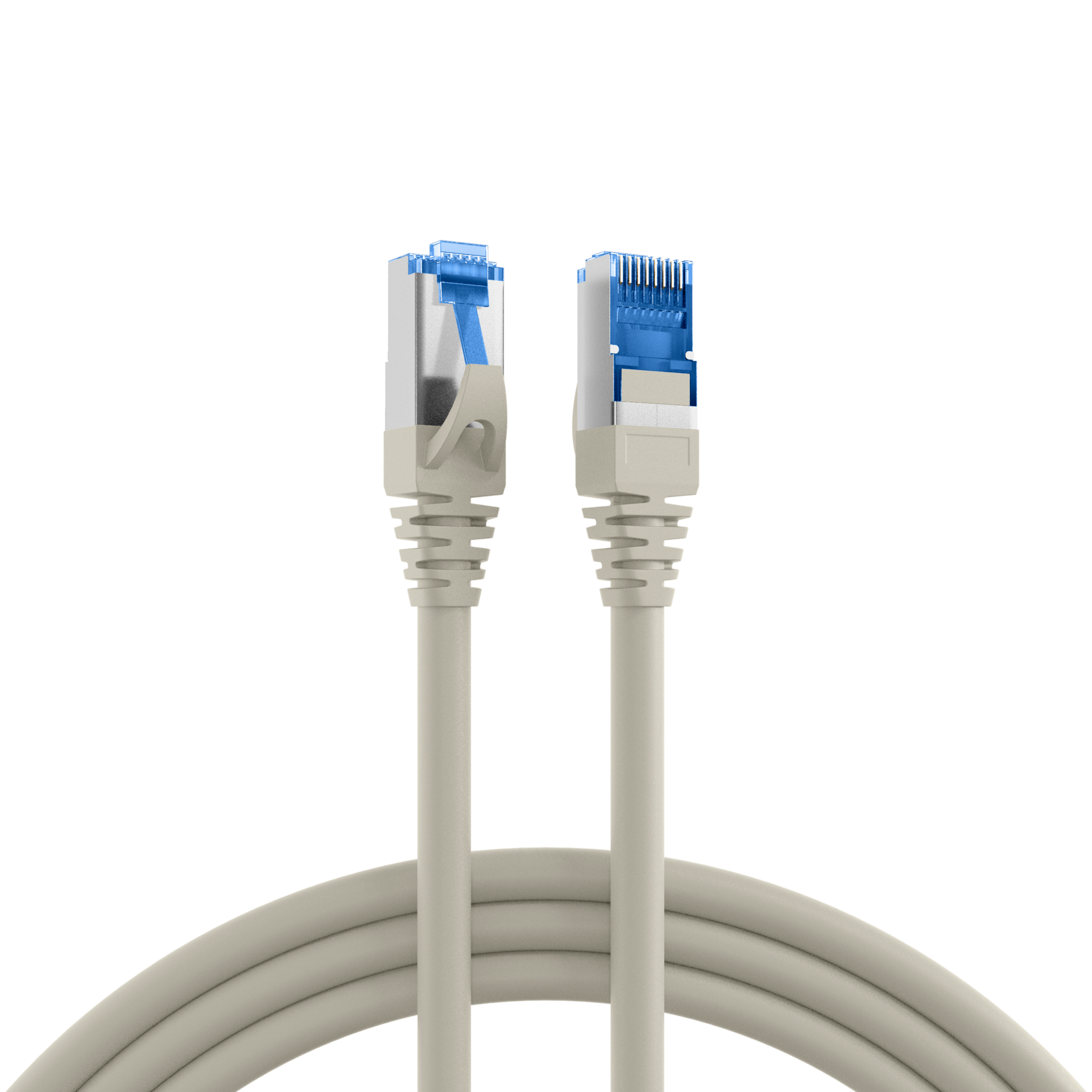 Cat.6A UL patch cable S/FTP AWG26 500Mhz 10Gbps grey 50cm