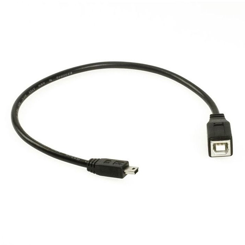 USB 2.0 adapter cable with USB B female to USB Mini B male, 35cm