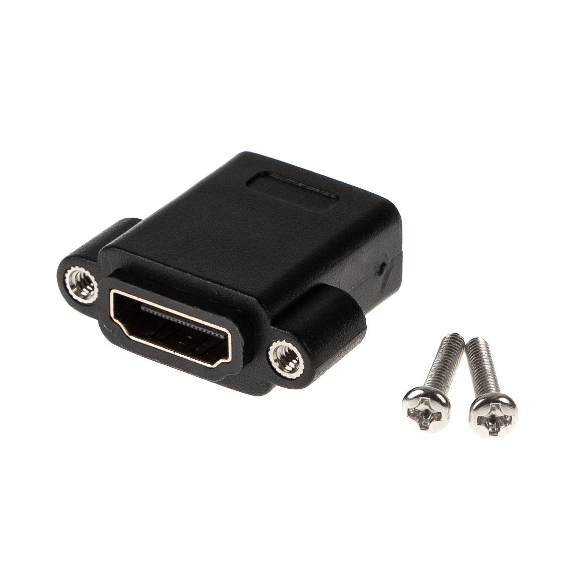 HDMI adapter for panel mounting, 2x HDMI-A female, screws included