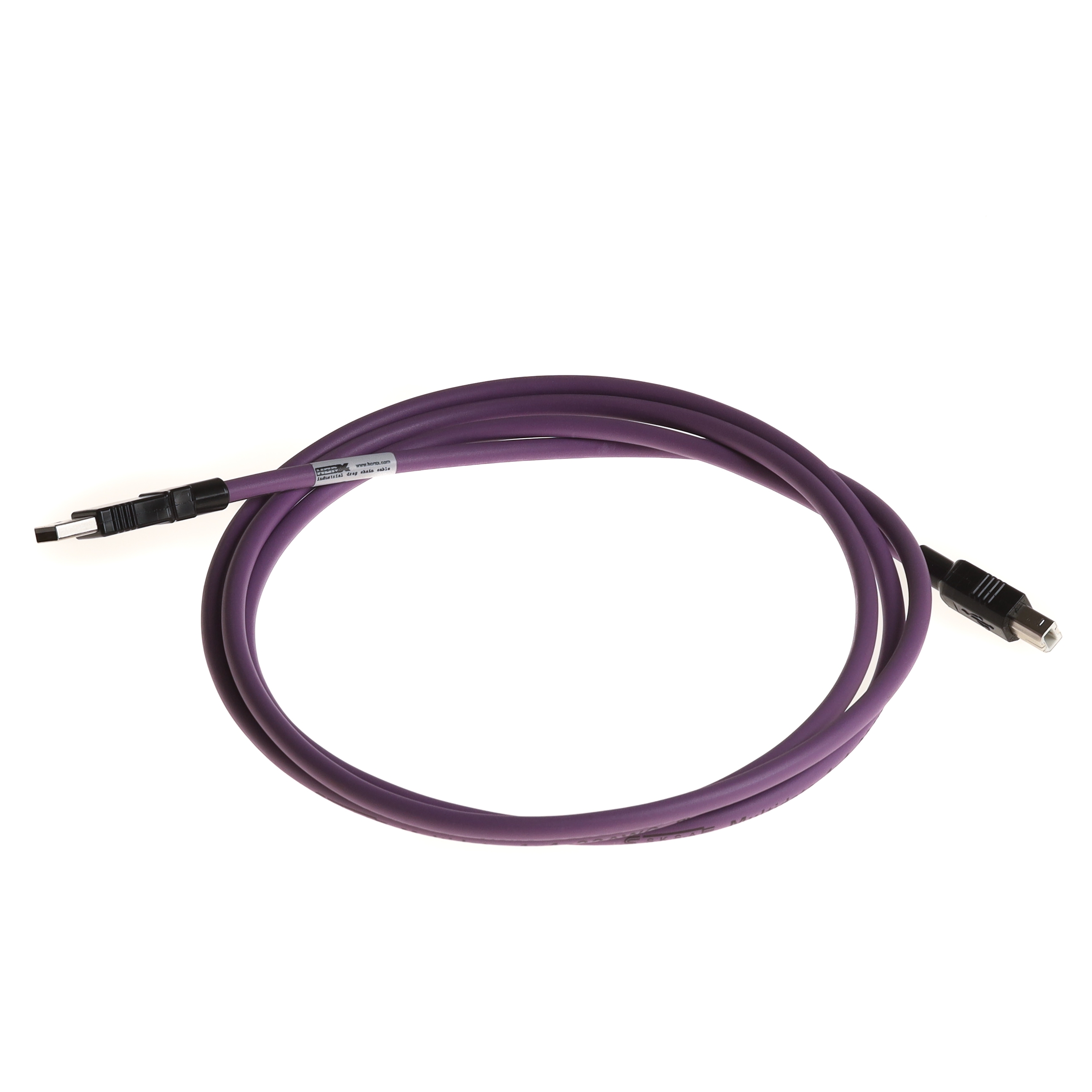 USB 2.0 PUR cable for industry + drag chains, type A to B, 2m