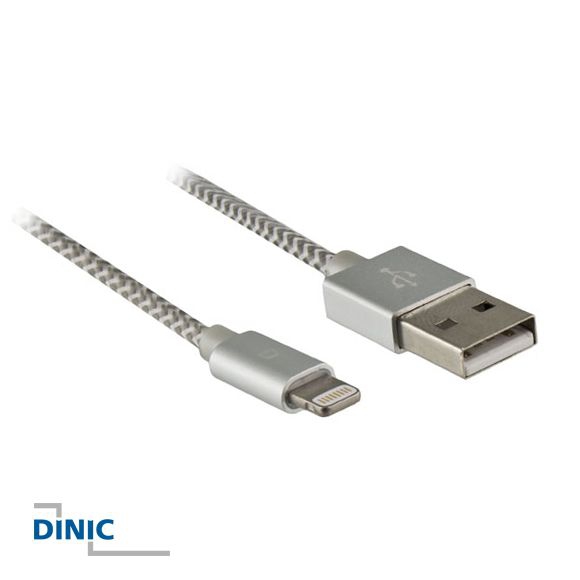 Charge & Sync cable for iPhone (for Apple Lightning-Port), ALU plugs, 1m