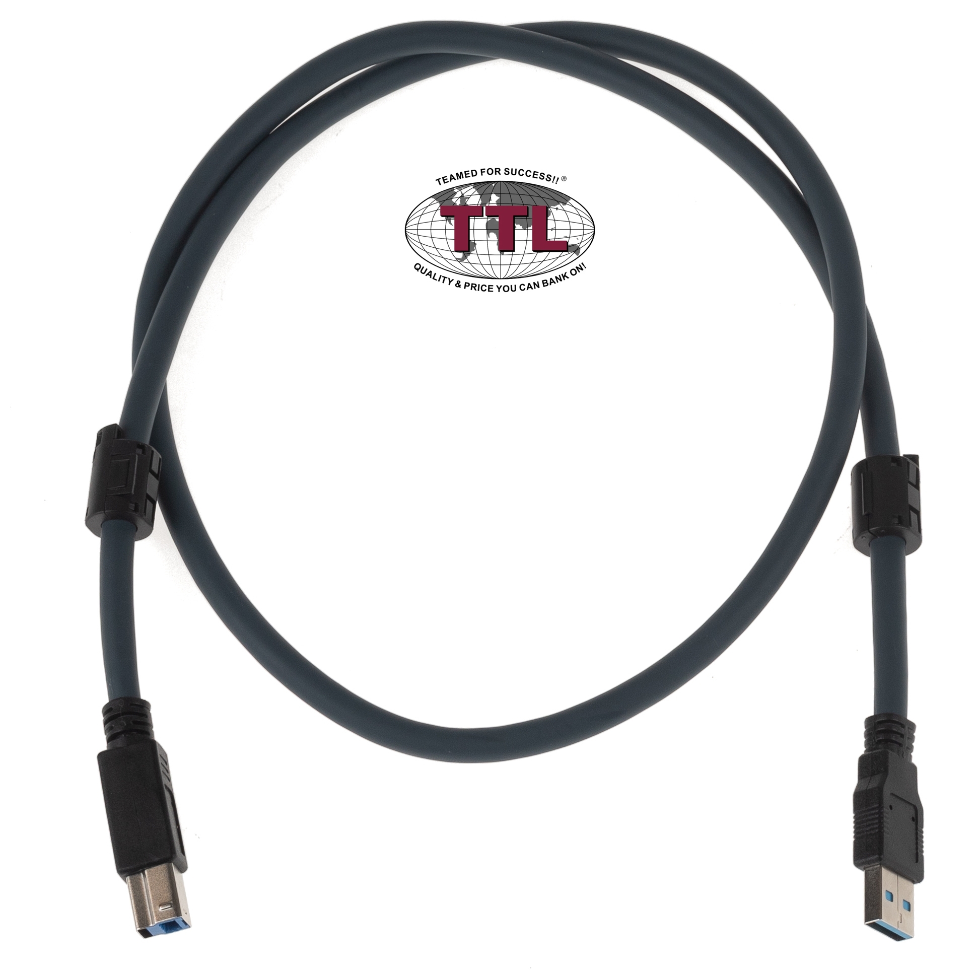 Flexible USB 3.0 cable quality PREMIUM+ with 2 ferrite cores INDUSTRIAL VERSION 1m
