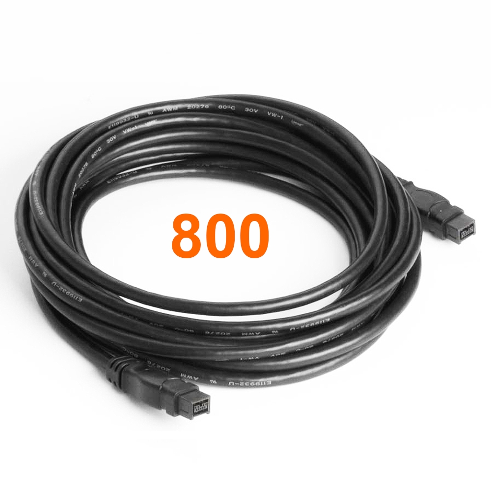 Firewire 800 cable 9-to-9 pin 5m BLACK
