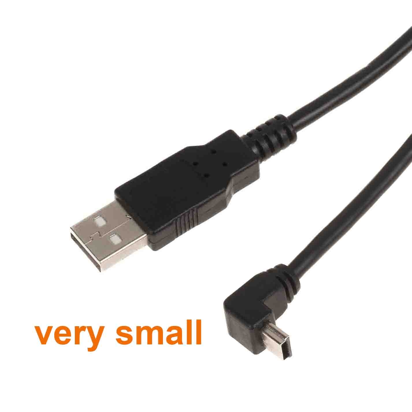 USB 2.0 cable, plug A to very small Mini B plug ANGLED DOWN, 180cm