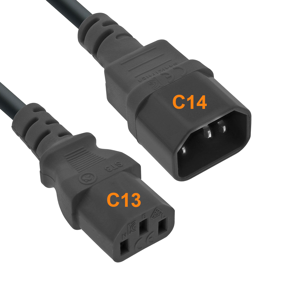 Power cord extension cable C13 to C14 3x1mm² 10m