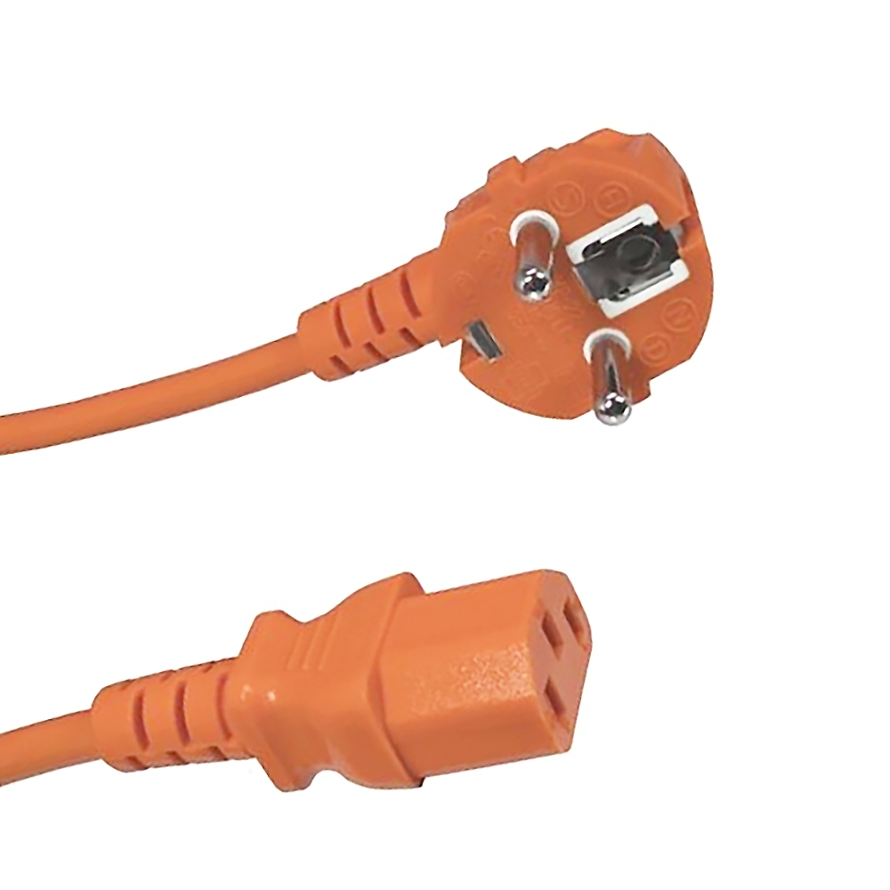 ORANGE power cord for Continental Europe CEE 7/7 E+F to C13  2m