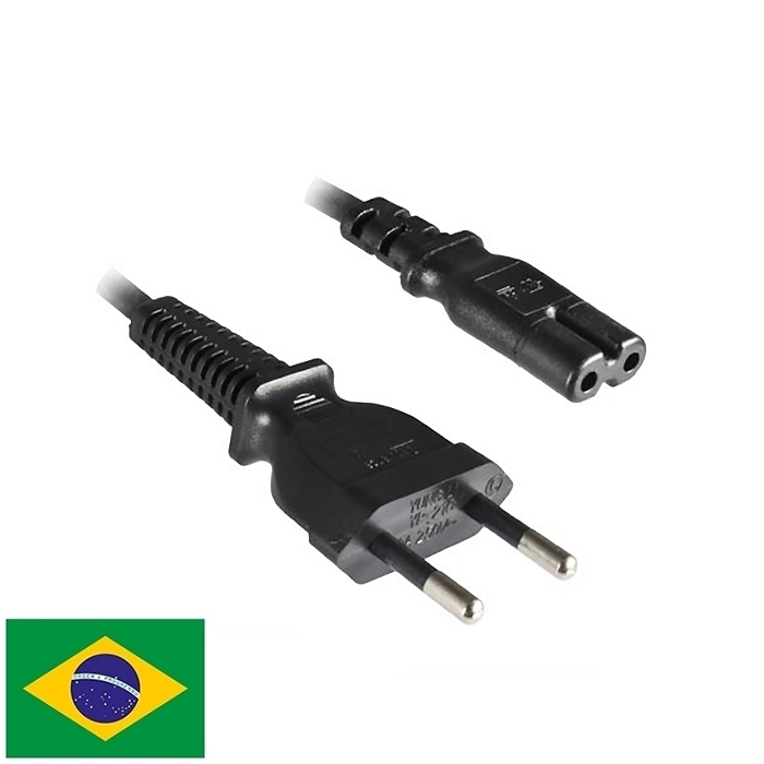 Power cord for BRAZIL with EURO 8 plug