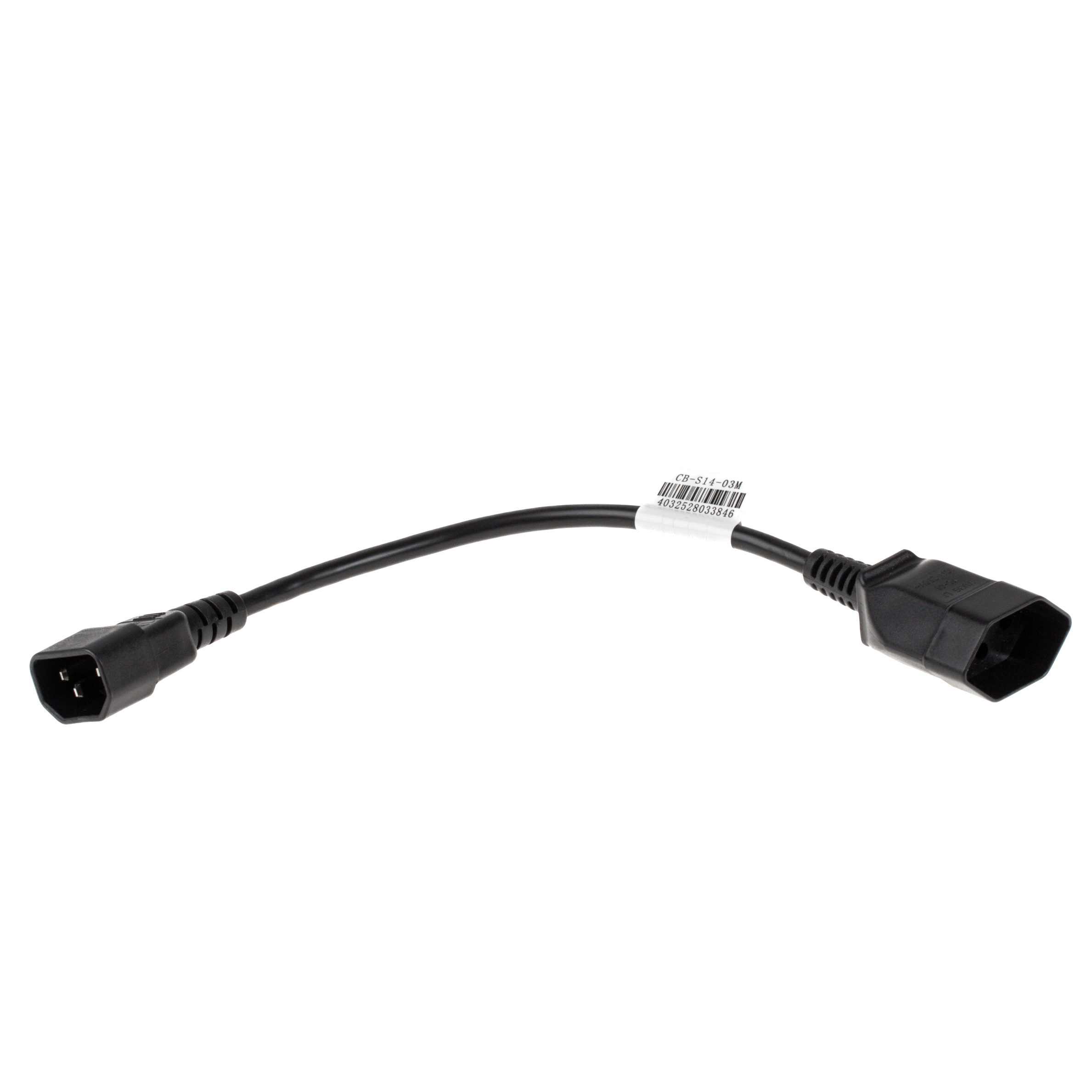 Adapter cable C14 to socket for 2-pin Euro plug or Swiss plug