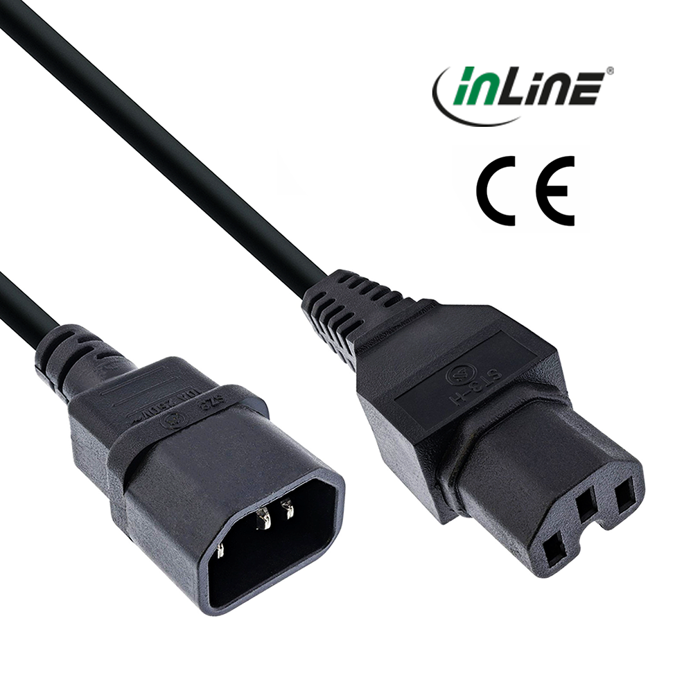 Power cable extention, hot condition conn. C15 to C14. 2m