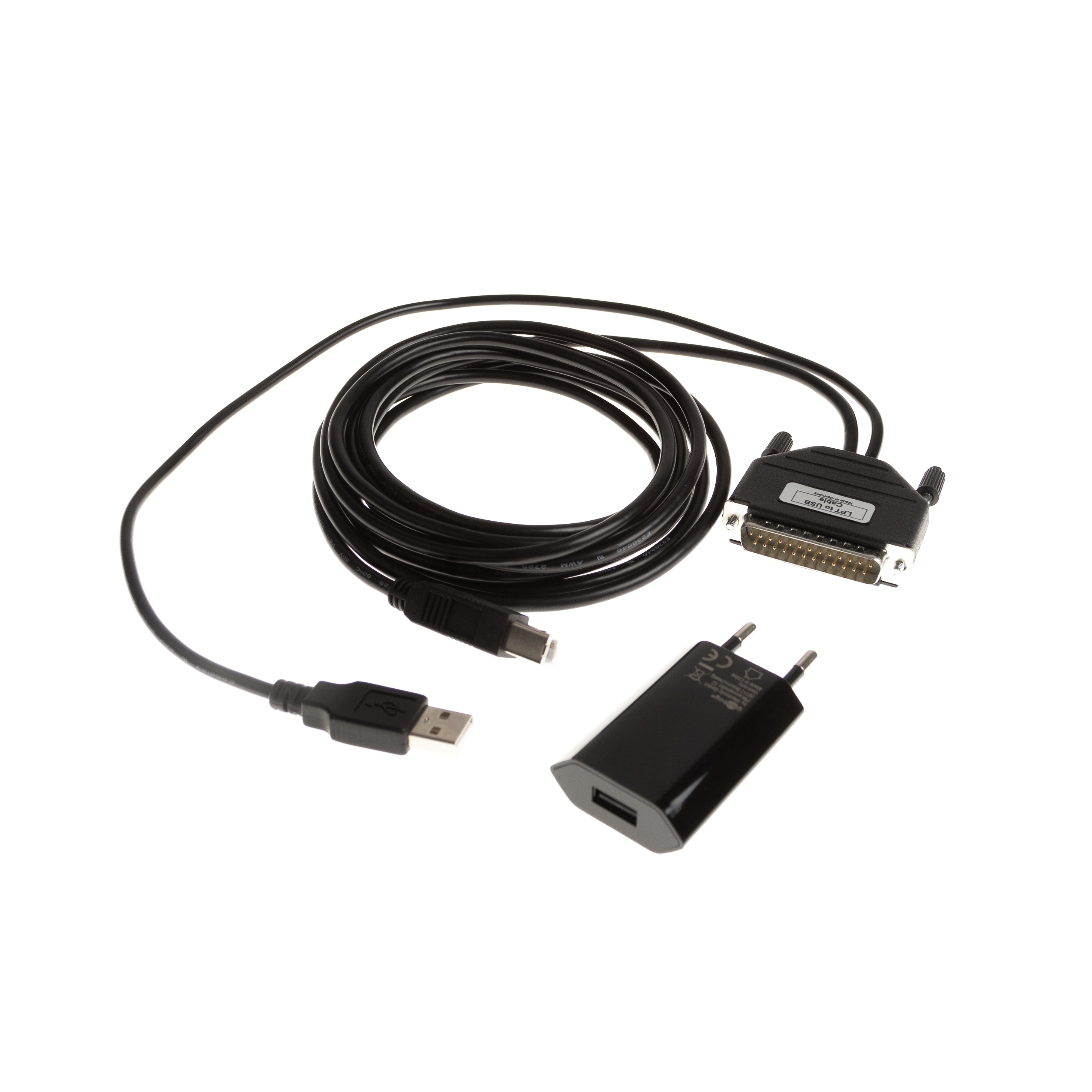 Parallel to USB Reverse Adapter: DB25 male to USB B male, LPT2USB, EU version