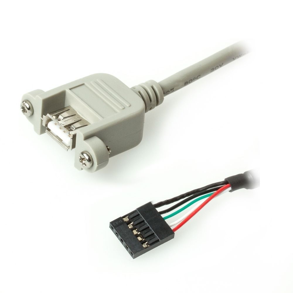 Panel Mount USB 2.0 cable A female screws to 5 pin board connector 30cm