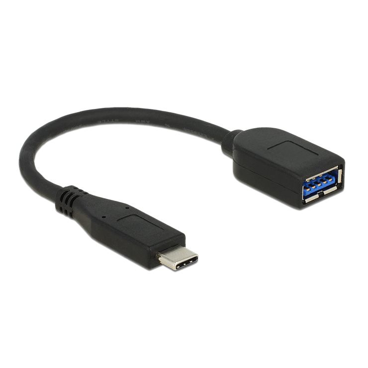 Adapter cable 10Gbps USB 3.1 Gen.2, USB type-C male to A female, 10cm