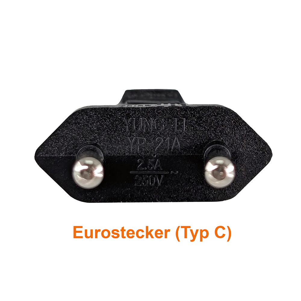 Power cord with EURO8 plug for continental Europe 180cm