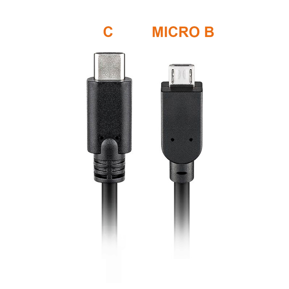 Short USB cable Type-C™ male to Micro B male 20cm