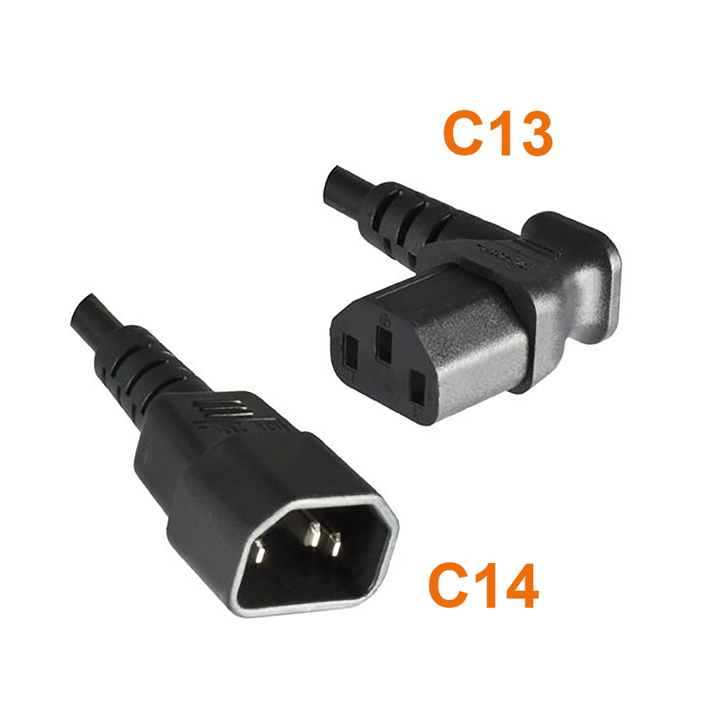 Power cord extension cable C13 angled to C14 180cm