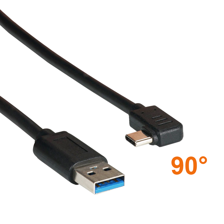 Cable USB Type-C™ male angled to USB 3.0 A male, UL, 2m