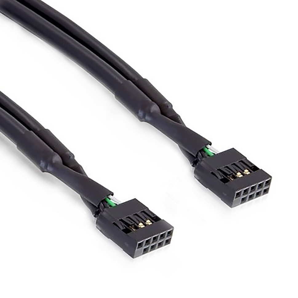 Internal USB 2.0 cable 2x 10 pin board connector 50cm