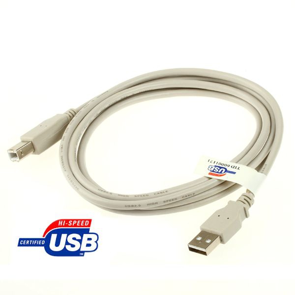 USB cable AB AWG28-1P AWG24-2C certified 2m