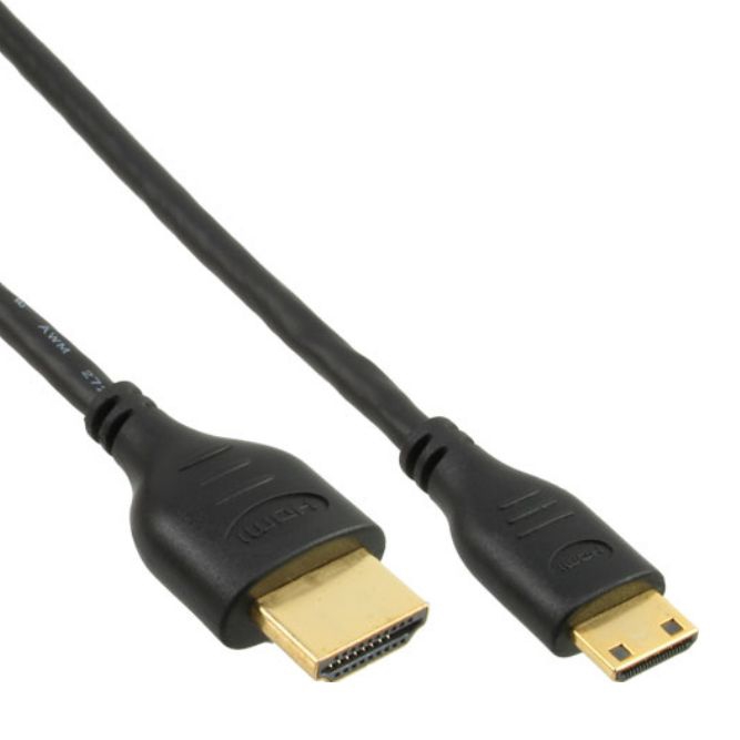 Cable HDMI A male to Mini HDMI C male, 50cm, super slim version