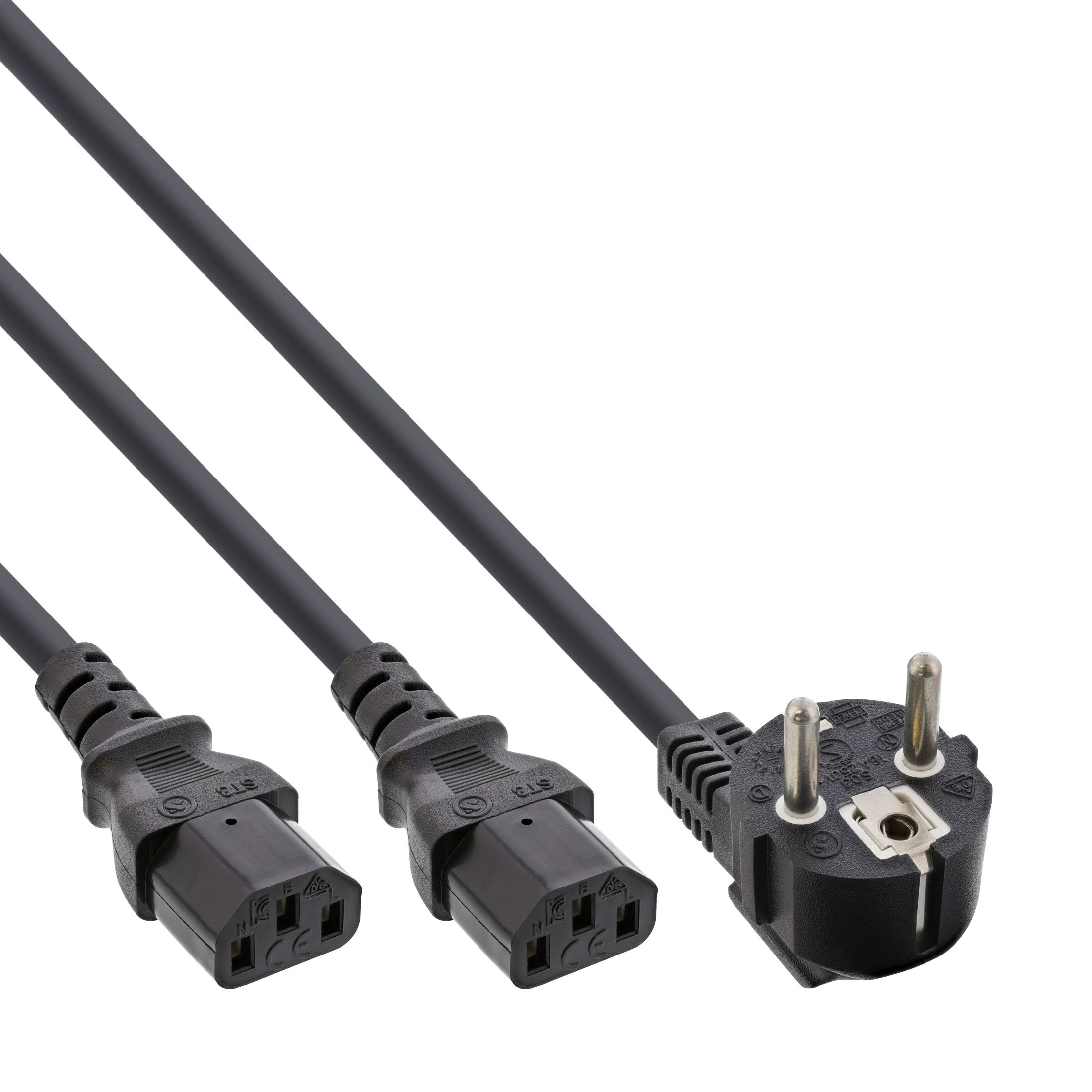 Y power cord for 2 devices (150cm + 2x 150cm) 3m