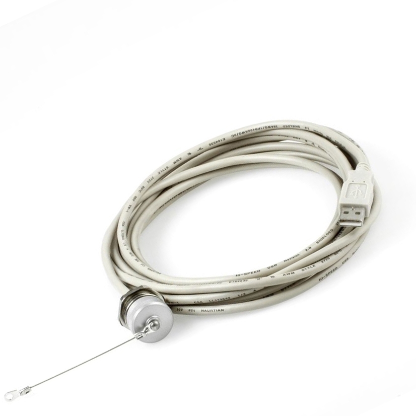 Mounting USB 2.0 cable A female with cap IP67 to A male 5m