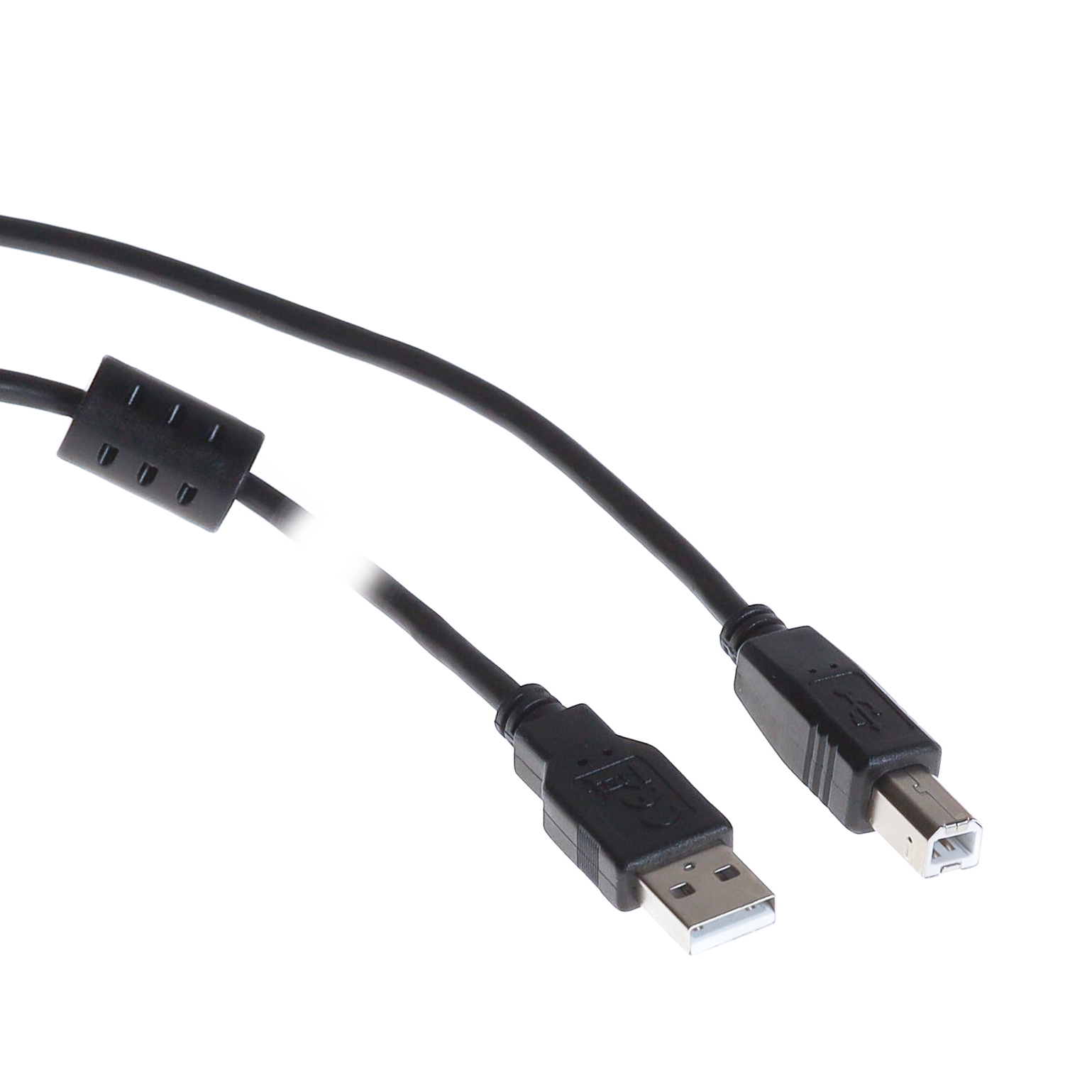 USB 2.0 cable with ferrite core, black, 50cm