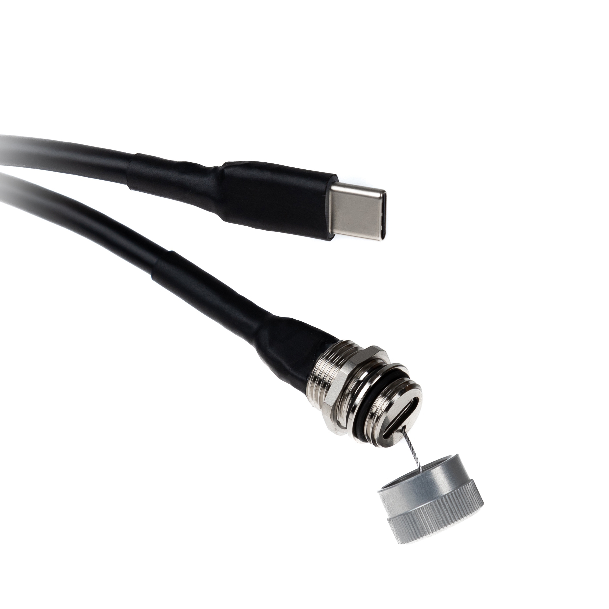 USB Type-C™ panel mount cable 20cm, M12, C female to C male, IP67