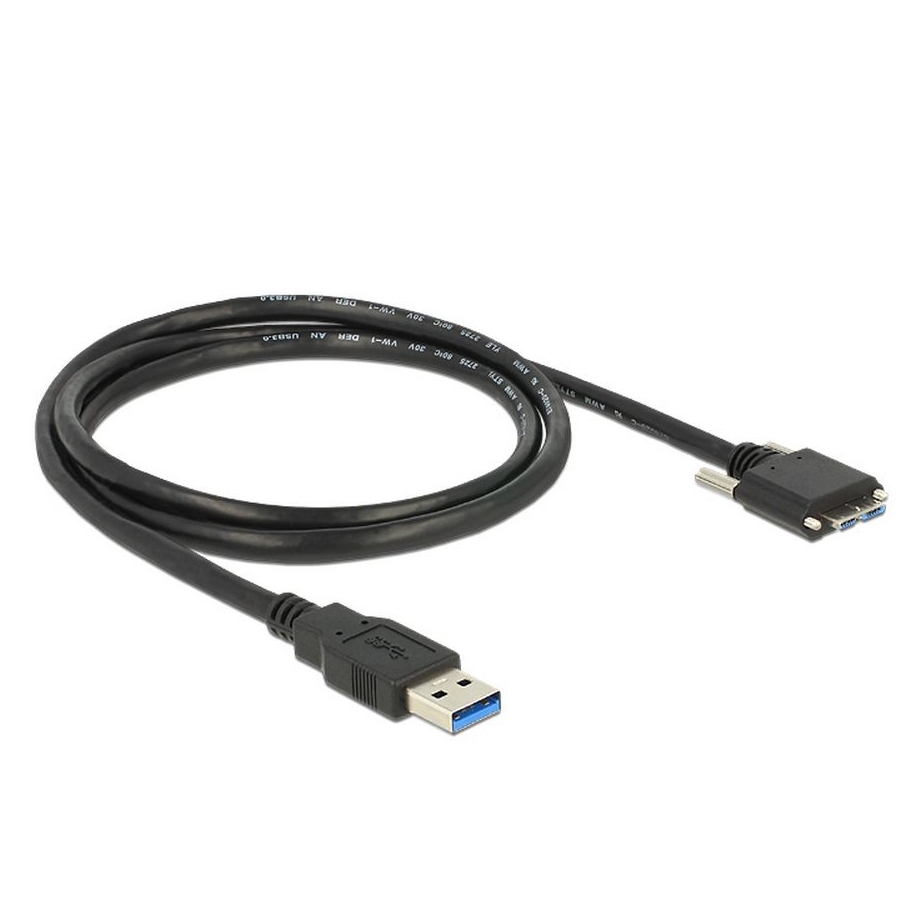 USB 3.0 cable plug A to MICRO B with screws 1m