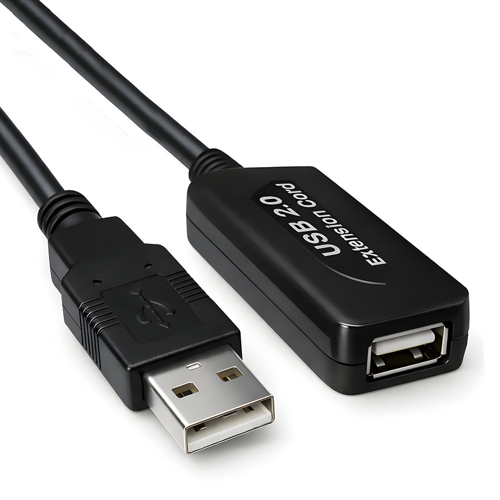Active USB extension cable USB 2.0 black 5m