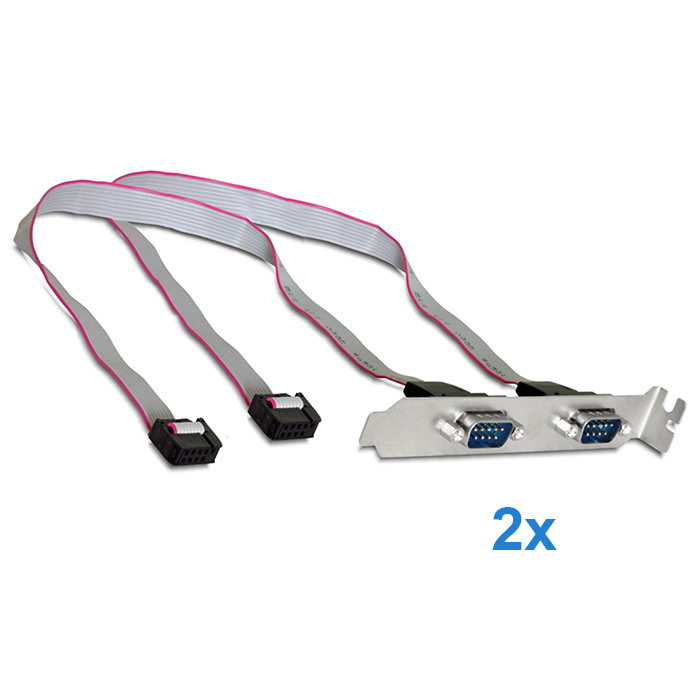 Slot adapter with 2x DB9 male, cable 40cm