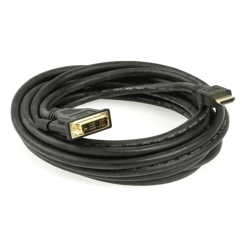 HDMI to DVI adapter cable, DVI plug type 18+1, 5m