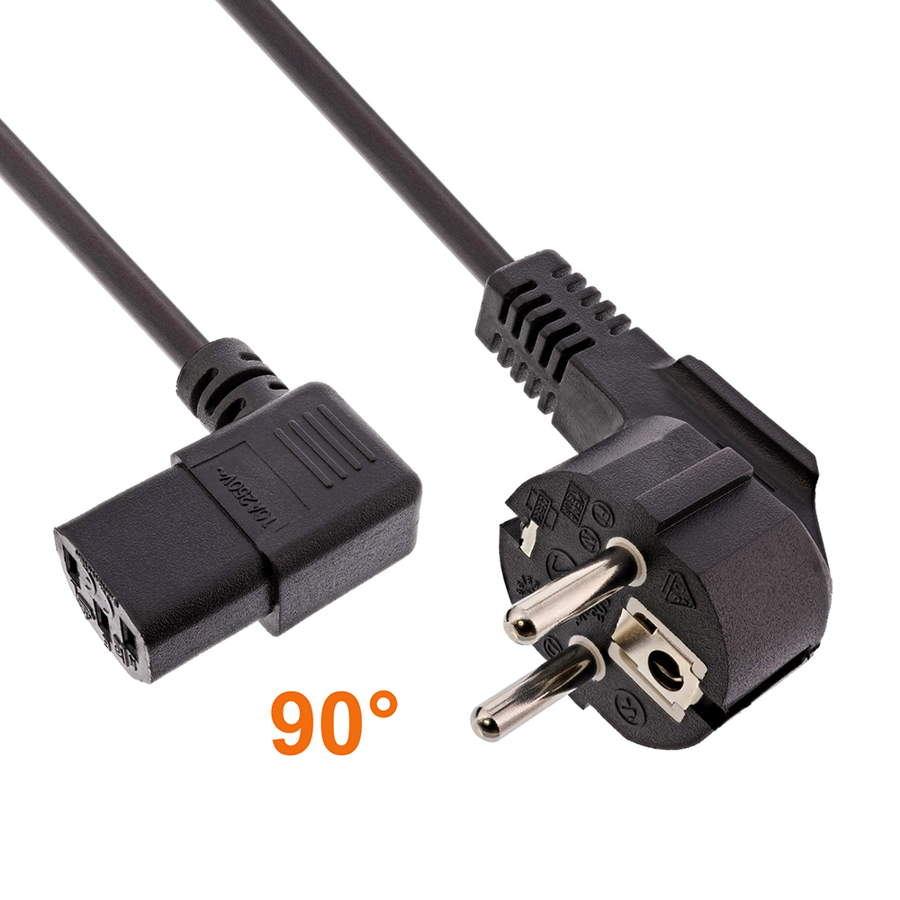 Power cord EUROPE with C13 angled LEFT 50cm