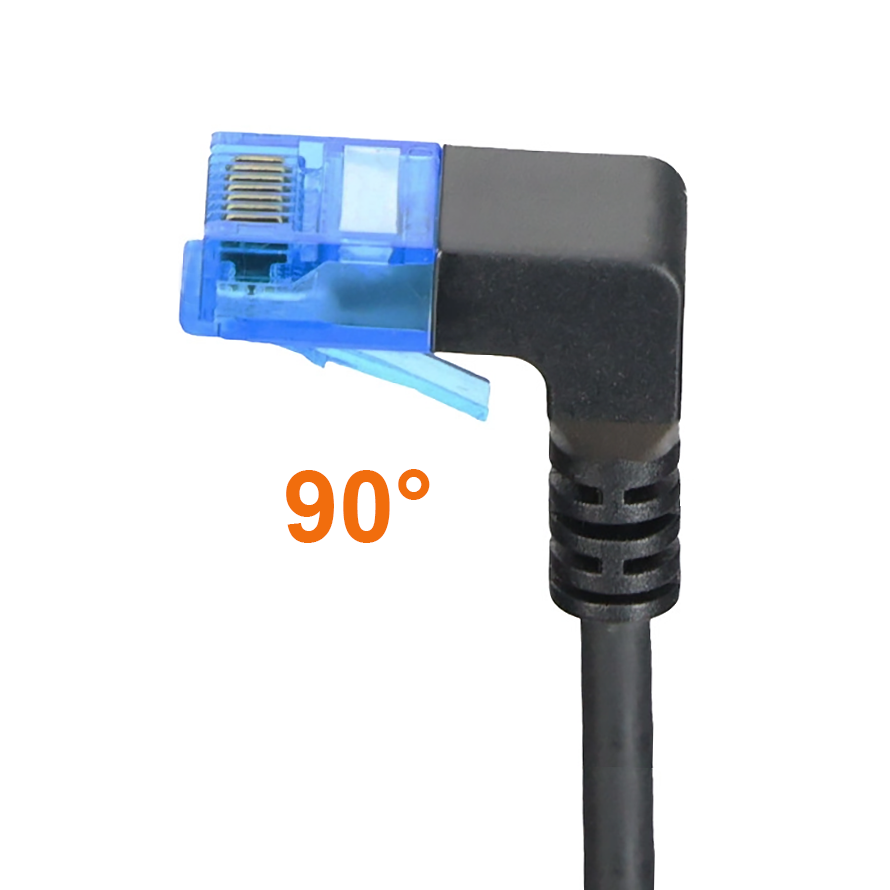 Cat.6A network cable 1x RJ45 angled UP, 50cm