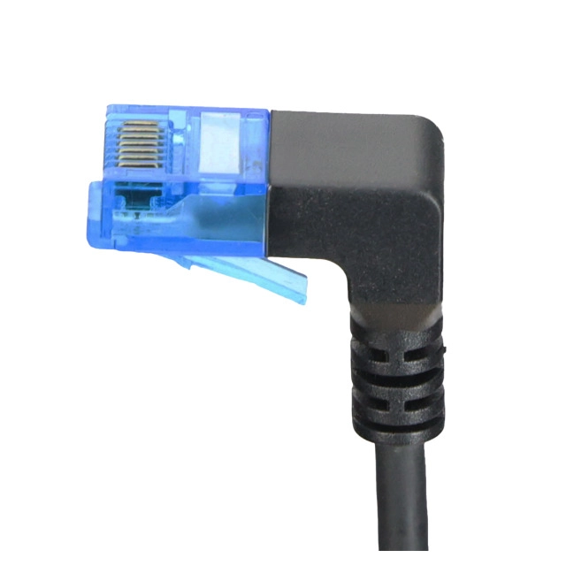 Cat.6A network cable 1x RJ45 angled UP, 1m