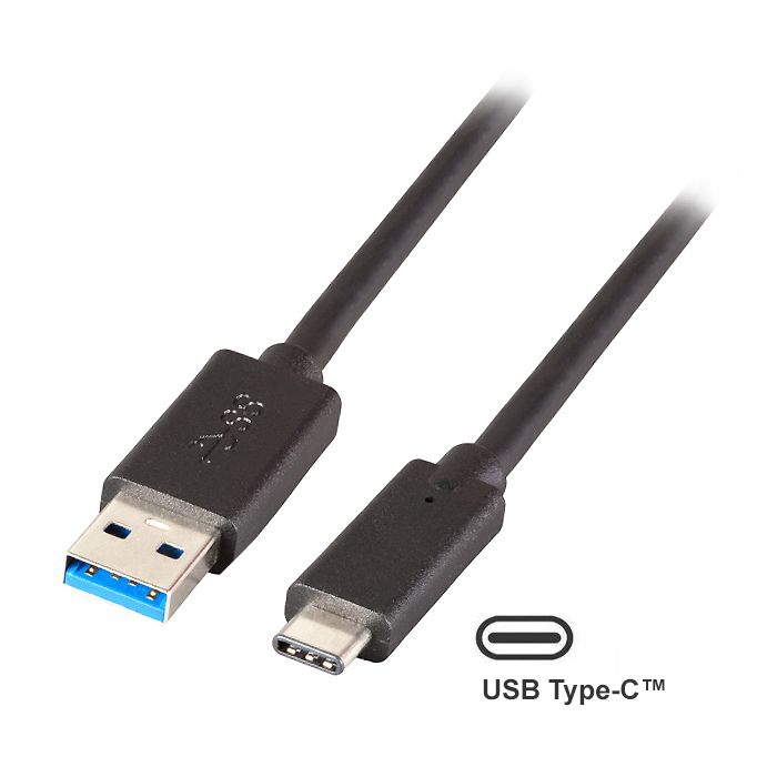 USB quick charge cable Type-C™ male to USB 3.0 A male, 5Gbps, 50cm