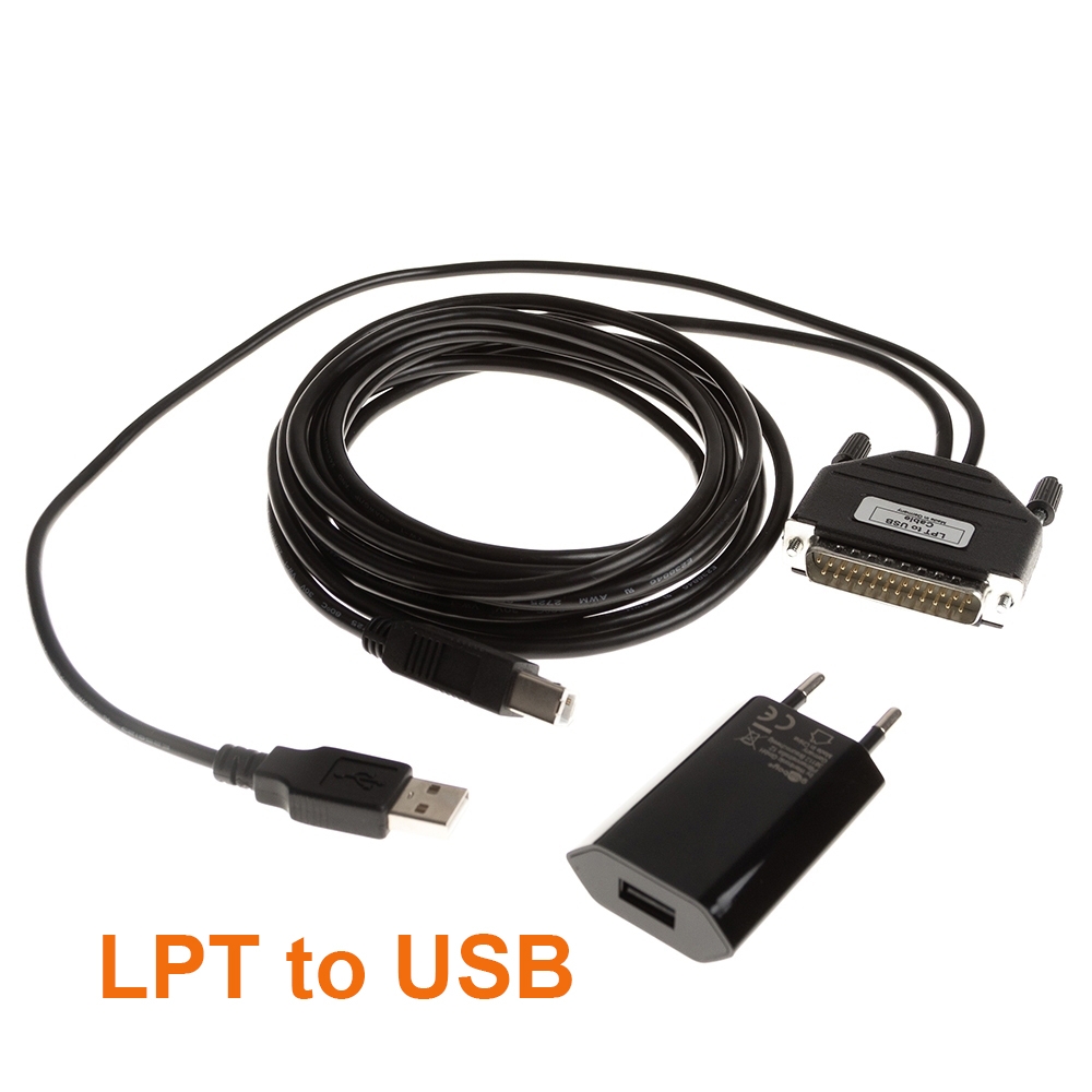 Parallel to USB Reverse Adapter: DB25 male to USB B male, LPT2USB, EU version