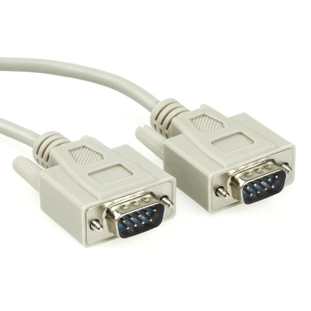 Serial cable DB9 male to DB9 male, 2m, e.g. for RS232