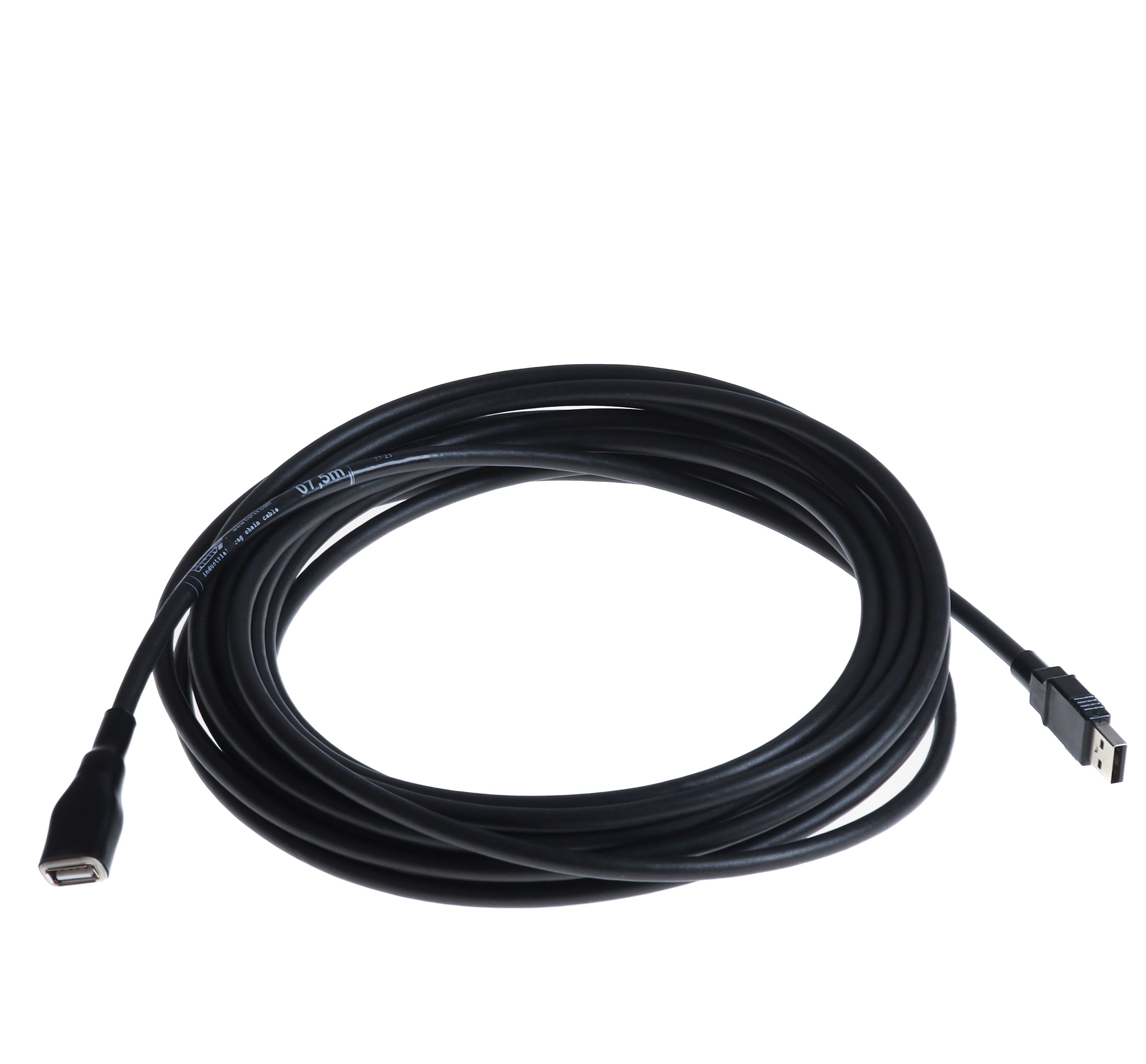 USB 2.0 extension cable PUR for industry + drag chains, Am to Af, 7.5m
