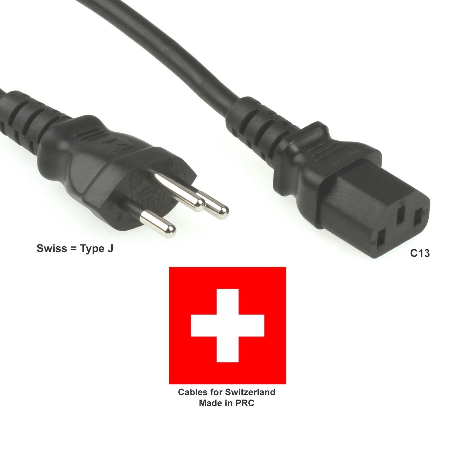 Power cord Power cable SWISS SWITZERLAND 50cm