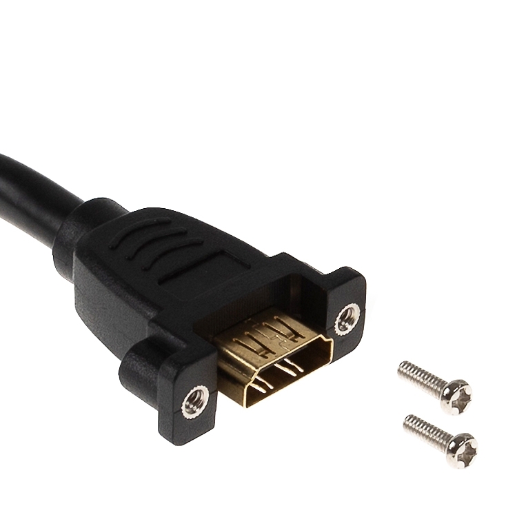 HDMI panel mounting cable, A female screwable to A male, 4K2K, 1m