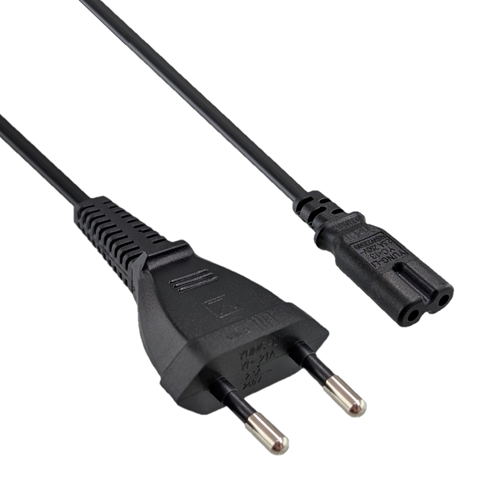 Power cord with EURO8 plug for continental Europe 180cm