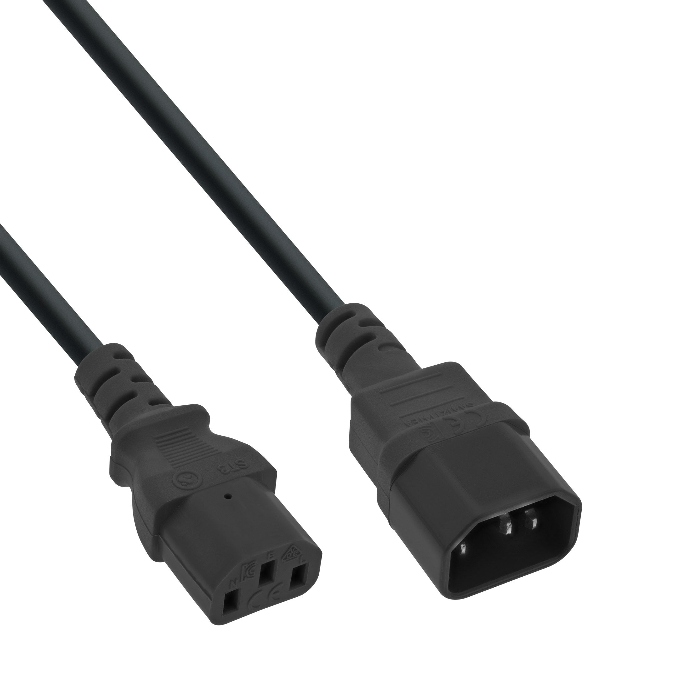 Power cord extension cable C13 to C14 3x1mm² 3m