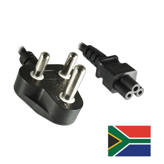 Power cord for SOUTH AFRICA, plug type M to C5, e.g. for notebook power supplies