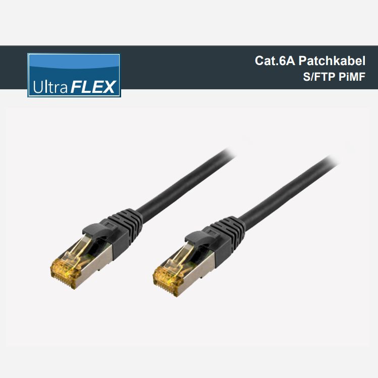 Cat.6a ULTRA FLEX patch cable LSZH S/FTP flexible black 5m